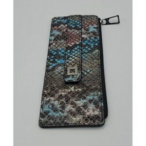 LODIS  Envelope Credit Card Holder Multi Color Reptile Leather